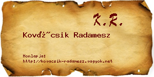Kovácsik Radamesz névjegykártya